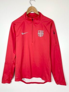 Nike Shield FC Barcelona Drill Soccer Quarter Zip Pullover Top